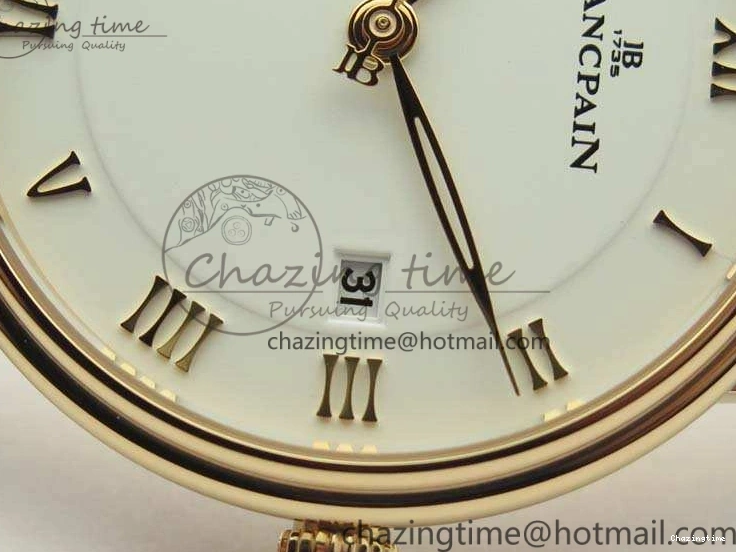 0824 Villeret 6651 RG ZF 1:1 Best Edition White Dial On Brown Leather Strap A ComfortFit 8097